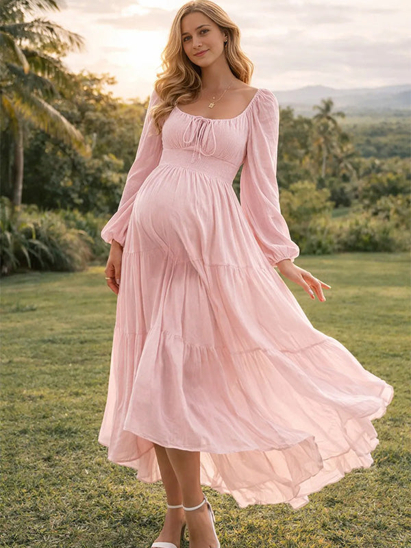 Pink Pregnancy Dress – Elegant Maternity Photoshoot Gown