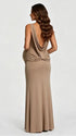 Beige maternity maxi dress -back view
