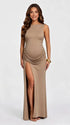 Beige maternity maxi dress 