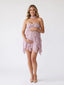 Violet Off Shoulder Ruffled Backless Maternity Mini Dress