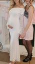 White Lace Bobycon Maternity Maxi Dress – Elegant Baby Shower Gown