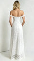 White Lace Off-Shoulder Maternity Maxi Dress – Bodycon Milk Silk Gown, Elegant Baby Shower & Photoshoot Dress