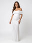 White Off Shoulder Ruched Mermaid Elegant Maternity Maxi Gown