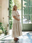 Apricot V-Neck Puff Sleeves Maternity Maxi DressMaternity Maxi Dress