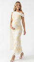 apricot embroidered floral maternity maxi dress with off shoulder mermaid silhouette