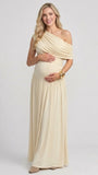 Apricot maternity dress for baby shower, ruched pregnancy dress for photoshoot, champagne maternity gown