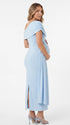 Blue Asymmetric Pregnancy Maxi Dress for Baby Shower and Special Events | Bumplook