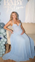 Baby Blue Maternity Dress, Halter Pleated Pregnancy Maxi Dress for Baby Shower, Maternity Photoshoot, Gender Reveal, Pregnancy Announcement, Wedding Guest, Bridal Shower, Formal Events | Bumplook