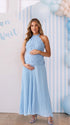 Blue Floral Maternity Dress for Boy Baby Shower | Bumplook