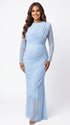 Blue Baby Shower Maternity Dress, Pregnancy Dress for Maternity Photoshoot, Gender Reveal, Pregnancy Announcement, Wedding Guest, Bridal Shower, Formal Events | Bumplook