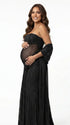 black glitter maternity maxi dress sheer mesh bodycon pregnancy gown