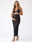 Black Lace Halter Bodycon Maternity Maxi Dress
