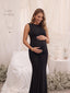Black Ruched Bodycon Maternity Dress