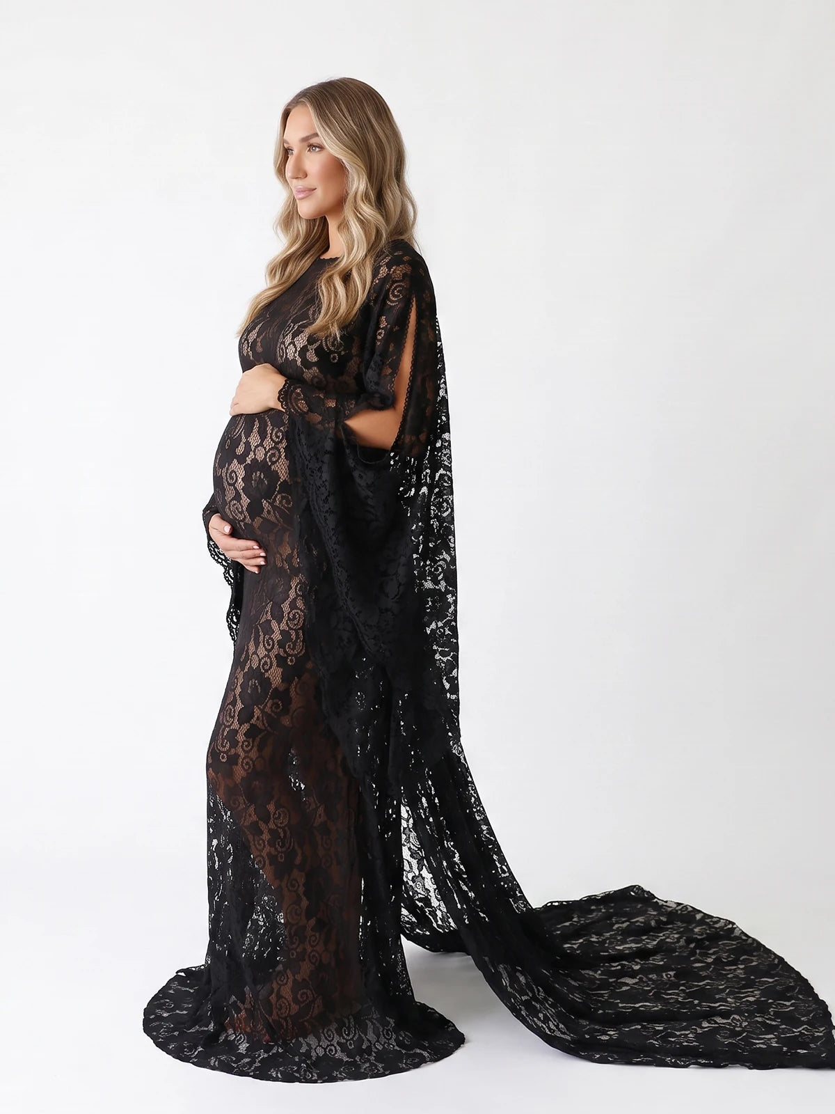 Sheer Black Lace Maternity Dress, Pregnancy Photoshoot Gown for Maternity Photoshoot, Pregnancy Announcement, Artistic Portraits | Bumplook