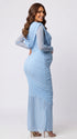 Blue Maternity Photoshoot Dress, Ruched Pregnancy Dress for Baby Shower, Gender Reveal, Pregnancy Announcement, Wedding Guest, Bridal Shower, Formal Events | Bumplook