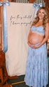 Blue Floral Maternity Two Piece Set with Lace Crop Top and Maxi Skirt for Baby Shower and Maternity Photoshoot | Bumplook