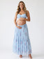 Blue Floral Maternity Two Piece Lace Crop Top & Maxi Skirt Set