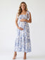 Blue Toile Tie Shoulder Maternity Sundress