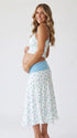 Light Blue Polka Dot Maternity Crop Top with Adjustable Straps, Two Piece Pregnancy Outfit Detail | Bumplook