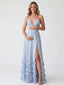 Blue Toile Pearl Halter Maternity Maxi Dress – French Garden Baby Shower Gown