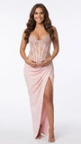 Blush Pink Lace Corset Maternity Maxi Dress, Pregnancy Announcement Dress for Baby Shower, Maternity Photoshoot, Gender Reveal, Pregnancy Announcement, Wedding Guest, Bridal Shower, Formal Events | Bumplook