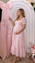 Pink Floral Plus Size Maternity Maxi Dress 0XL–5XL | Bumplook