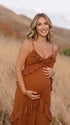 Rust Maternity Dress for Fall Maternity Photoshoot | Bumplook