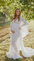 White Lace Maternity Photoshoot Gown, Boho Pregnancy Dress for Baby Shower, Maternity Photoshoot, Pregnancy Announcement, Bridal Shower, Formal Events | Bumplook