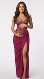 Burgundy Halter Lace Corset Maternity Maxi Dress, Luxury Pregnancy Photoshoot Dress for Baby Shower, Maternity Photoshoot, Pregnancy Announcement, Wedding Guest, Bridal Shower, Formal Events | Bumplook