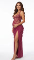 Burgundy Halter Lace Corset Maternity Maxi Dress, Luxury Pregnancy Photoshoot Dress for Baby Shower, Maternity Photoshoot, Pregnancy Announcement, Wedding Guest, Bridal Shower, Formal Events | Bumplook