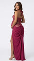 Burgundy Halter Lace Corset Maternity Maxi Dress, Luxury Pregnancy Photoshoot Dress for Baby Shower, Maternity Photoshoot, Pregnancy Announcement, Wedding Guest, Bridal Shower, Formal Events | Bumplook