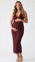 Burgundy Lace Maternity Dress for Baby Shower and Maternity Photoshoot | Bumplook