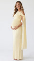 Yellow Maternity Dress with Flowing Cape Sleeves for Baby Shower and Pregnancy Photoshoot | Bumplook