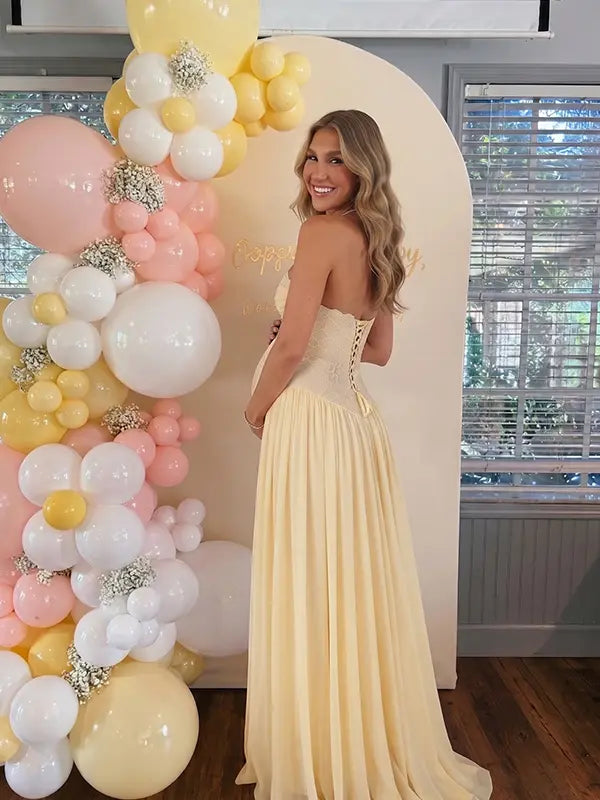 Butter Yellow Baby Shower Dress, Lace Maternity Maxi Dress for Baby Shower, Maternity Photoshoot, Gender Reveal, Pregnancy Announcement, Bridal Shower, Formal Events | Bumplook