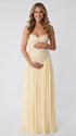 Butter Yellow Maternity Dress, Lace Halter Pregnancy Maxi Dress for Baby Shower, Maternity Photoshoot, Gender Reveal, Pregnancy Announcement, Bridal Shower, Formal Events | Bumplook