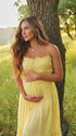 Butter Yellow Bump Friendly Maxi Dress with Ruffle Hem | Bumplook