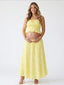 Butter Yellow Smocked Two Piece Maternity Maxi Skirt Set