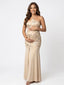 Champagne Sequin Halter Mermaid Maternity Maxi Dress