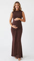 Chocolate Brown Maternity Dress with Bump-Hugging Bodycon Fit | Bumplook