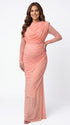 Coral Pink Baby Shower Dress, Elegant Maternity Dress for Maternity Photoshoot, Gender Reveal, Pregnancy Announcement, Wedding Guest, Bridal Shower, Formal Events | Bumplook