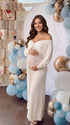 Cream Lace Maternity Dress, Maternity Photoshoot Dress for Baby Shower, Gender Reveal, Pregnancy Announcement, Bridal Shower, Formal Events | Bumplook