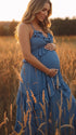 Dusty Blue Maternity Dress for Blue Baby Shower | Bumplook