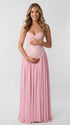 Dusty Pink Maternity Dress, Lace Pregnancy Maxi Dress for Baby Shower, Maternity Photoshoot, Gender Reveal, Pregnancy Announcement, Bridal Shower, Formal Events | Bumplook