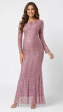 Dusty Pink Sequin Mesh Maternity Maxi Dress for Pregnancy Photoshoot