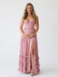 Dusty Rose Maternity Maxi Dress – Elegant Wedding Guest & Baby Shower Gown