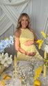 Yellow Textured Floral Pregnancy Maxi Dress for Special Occasions | Bumplook