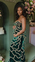 Emerald Green Sequin Rose Maternity Maxi Dress for Baby Shower and Luxury Photoshoot