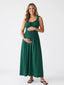 Emerald Green Smocked Maternity Maxi Dress
