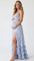 French Blue Maternity Dress, Something Blue Maternity Maxi Dress for Baby Shower, Maternity Photoshoot, Gender Reveal, Pregnancy Announcement, Beach Photoshoot, Bridal Shower, Formal Events | Bumplook
