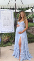 French Blue Maternity Dress, Something Blue Maternity Maxi Dress for Baby Shower, Maternity Photoshoot, Gender Reveal, Pregnancy Announcement, Beach Photoshoot, Bridal Shower, Formal Events | Bumplook